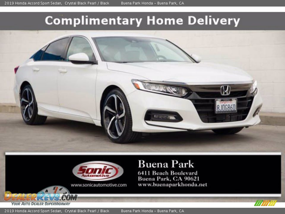 2019 Honda Accord Sport Sedan Crystal Black Pearl / Black Photo #1