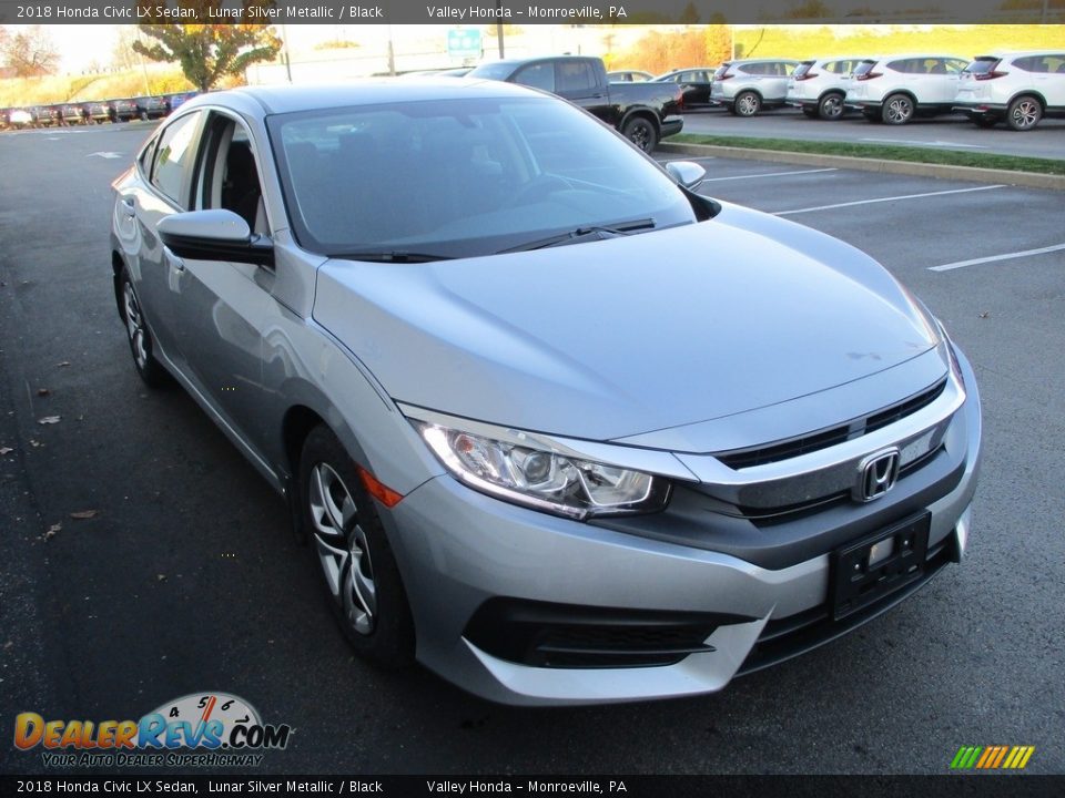 2018 Honda Civic LX Sedan Lunar Silver Metallic / Black Photo #7