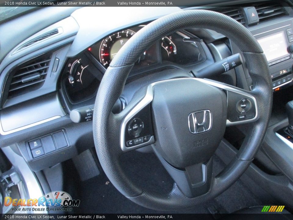 2018 Honda Civic LX Sedan Lunar Silver Metallic / Black Photo #13