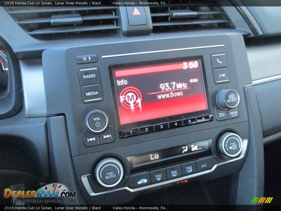 2018 Honda Civic LX Sedan Lunar Silver Metallic / Black Photo #14