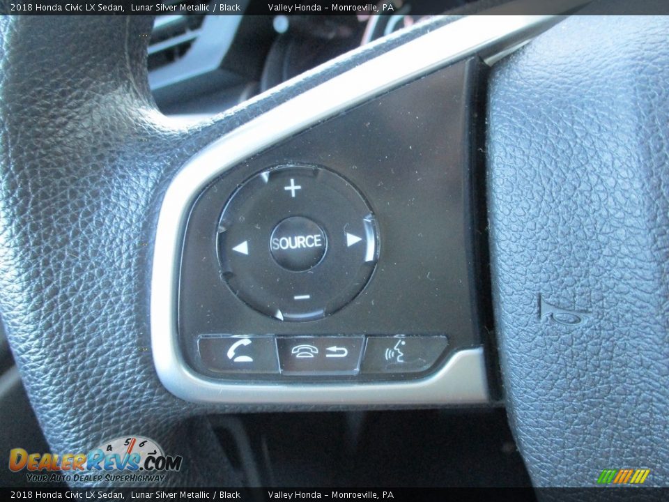 2018 Honda Civic LX Sedan Lunar Silver Metallic / Black Photo #17