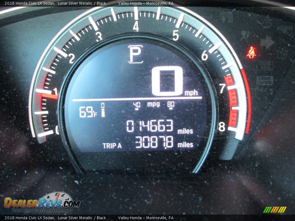 2018 Honda Civic LX Sedan Lunar Silver Metallic / Black Photo #20