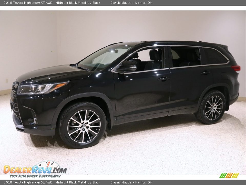 2018 Toyota Highlander SE AWD Midnight Black Metallic / Black Photo #3