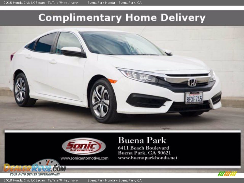 2018 Honda Civic LX Sedan Taffeta White / Ivory Photo #1