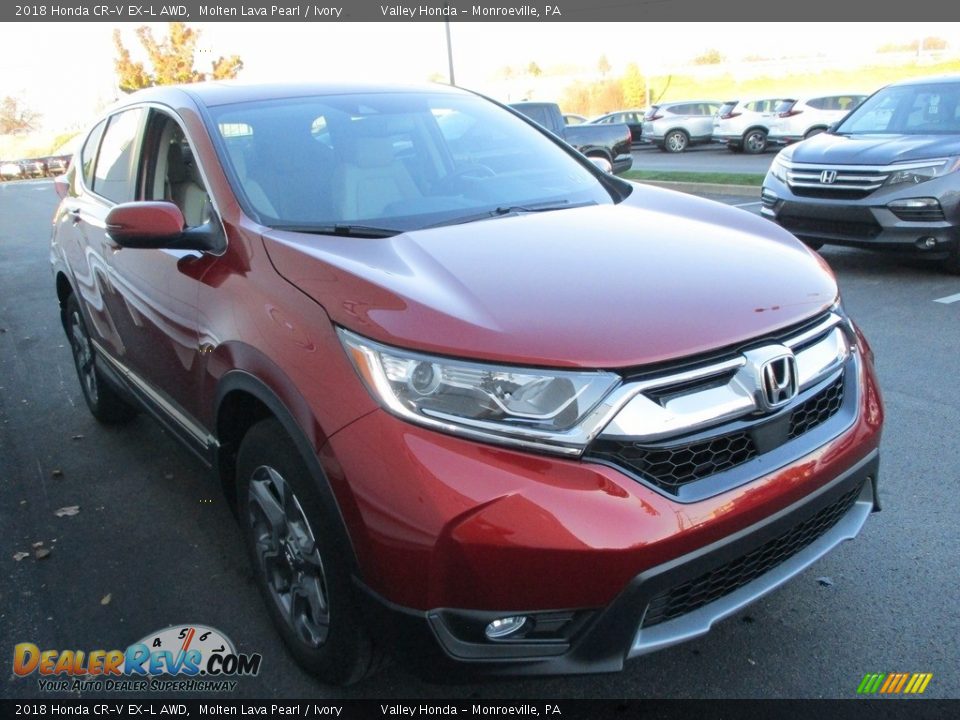 2018 Honda CR-V EX-L AWD Molten Lava Pearl / Ivory Photo #7