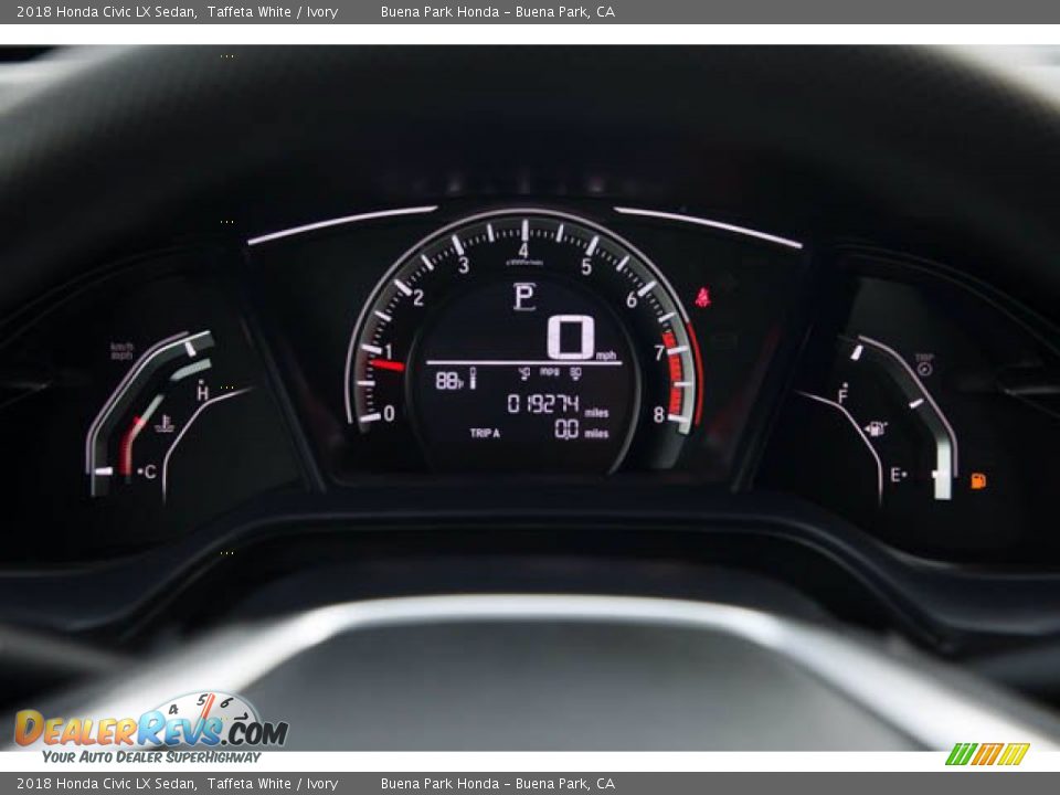 2018 Honda Civic LX Sedan Taffeta White / Ivory Photo #28