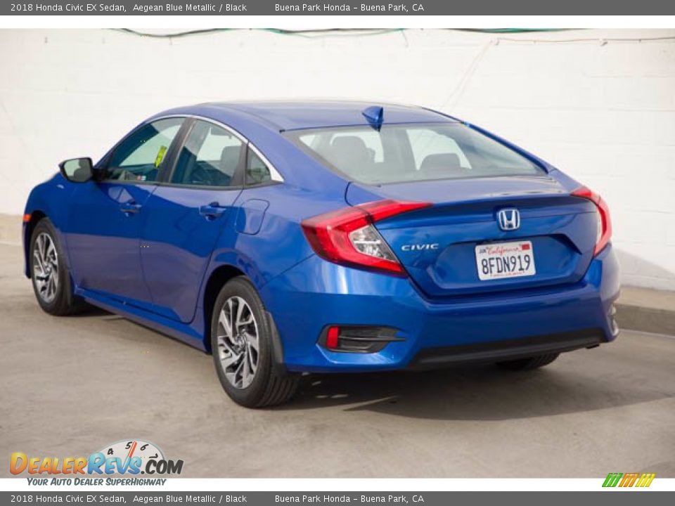 2018 Honda Civic EX Sedan Aegean Blue Metallic / Black Photo #2