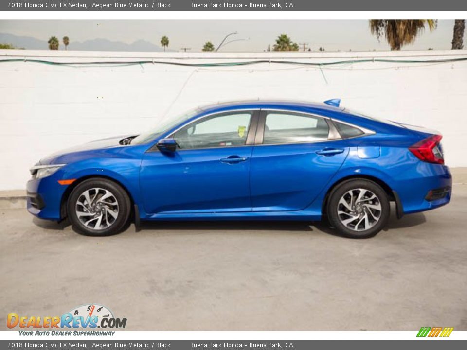 2018 Honda Civic EX Sedan Aegean Blue Metallic / Black Photo #10