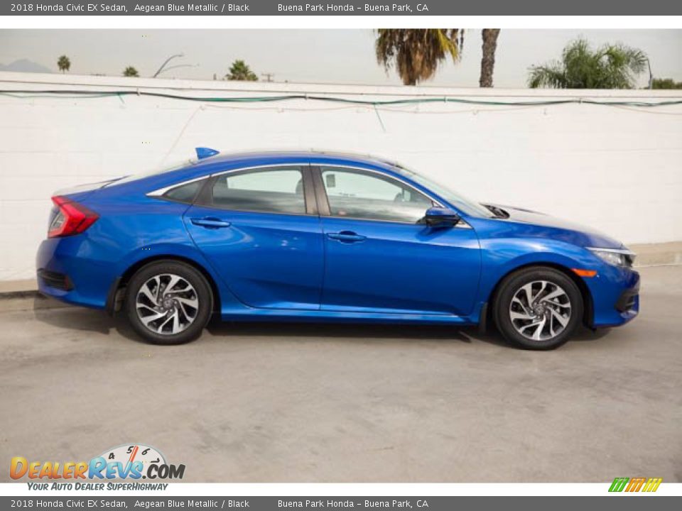 2018 Honda Civic EX Sedan Aegean Blue Metallic / Black Photo #14