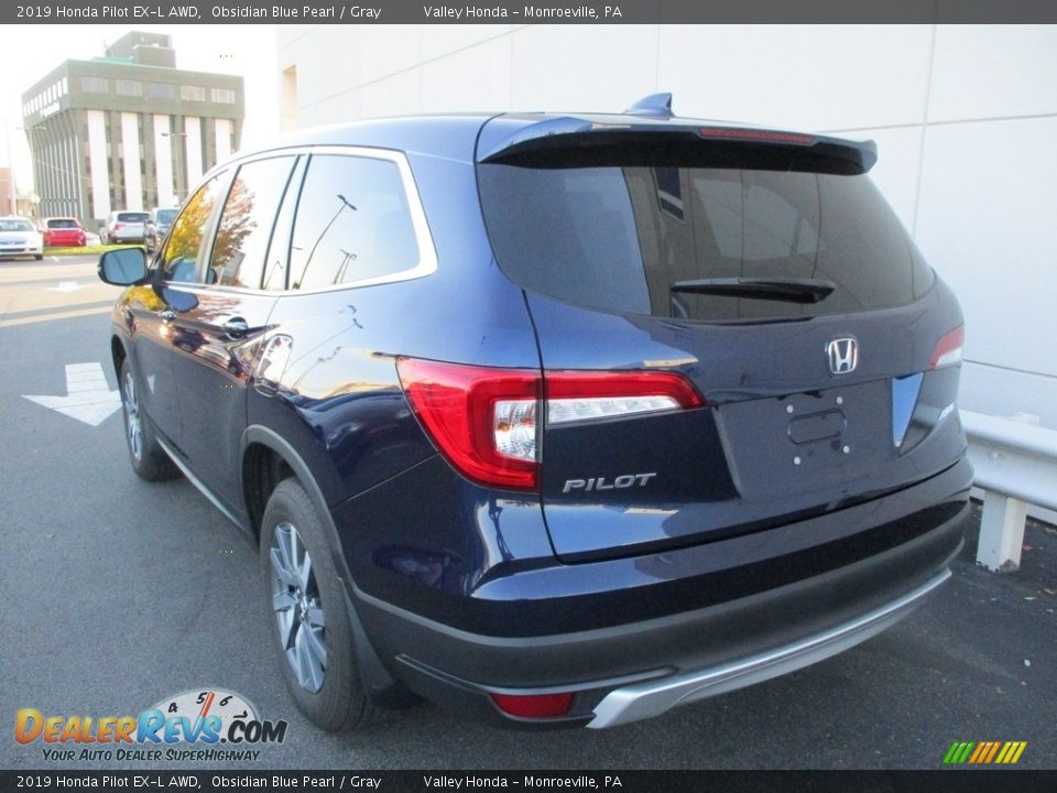 2019 Honda Pilot EX-L AWD Obsidian Blue Pearl / Gray Photo #3