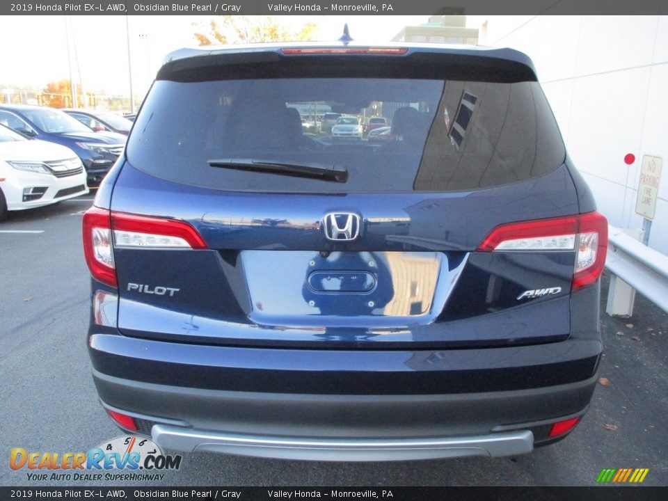 2019 Honda Pilot EX-L AWD Obsidian Blue Pearl / Gray Photo #4