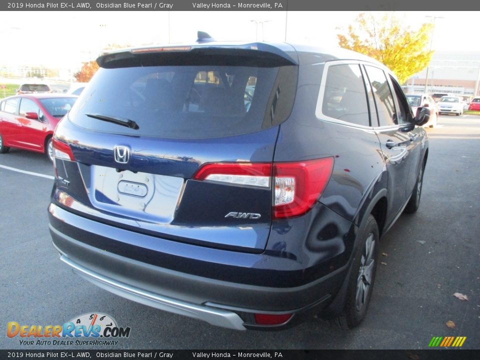 2019 Honda Pilot EX-L AWD Obsidian Blue Pearl / Gray Photo #5