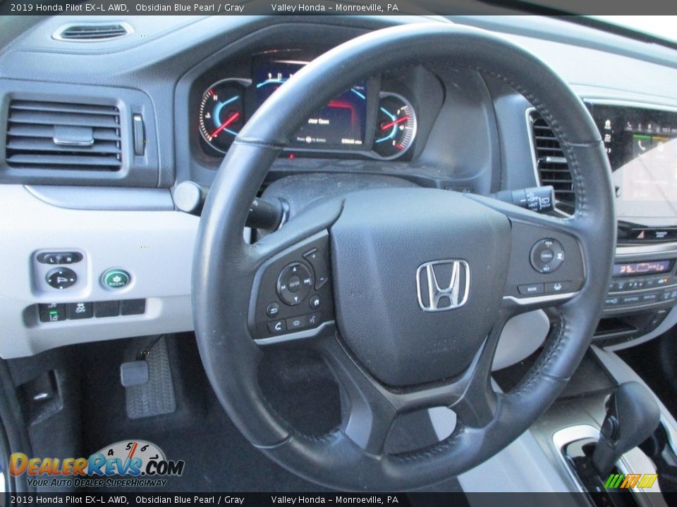2019 Honda Pilot EX-L AWD Obsidian Blue Pearl / Gray Photo #15