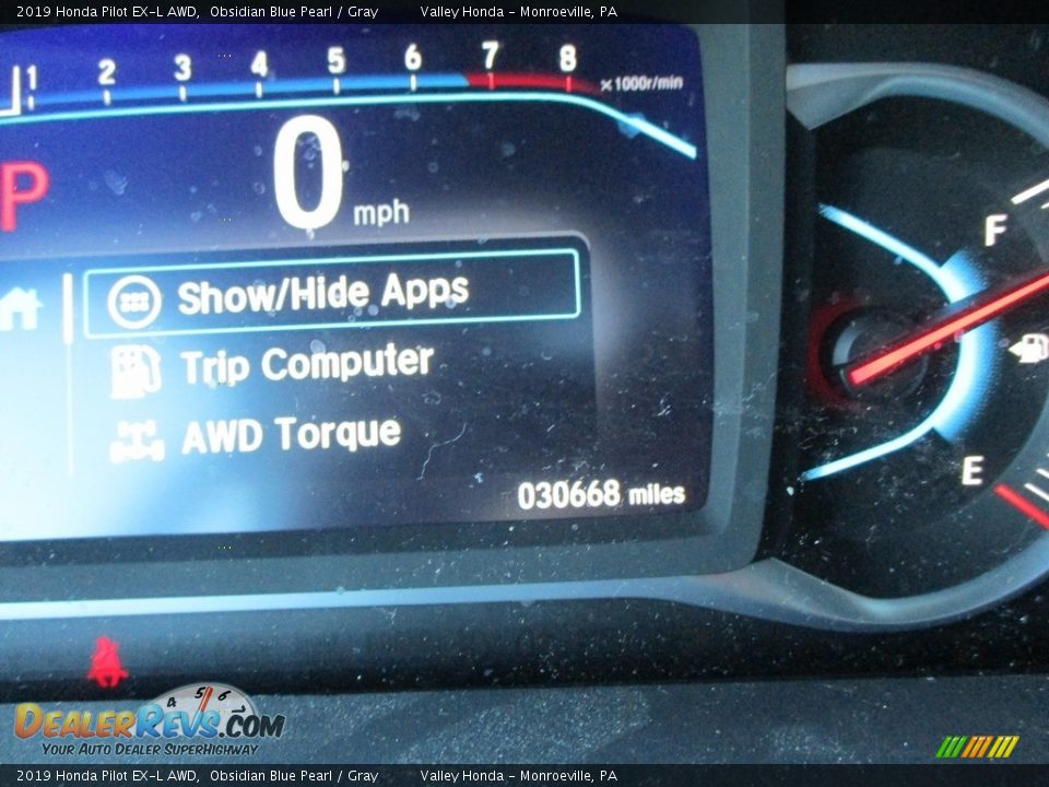 2019 Honda Pilot EX-L AWD Obsidian Blue Pearl / Gray Photo #20