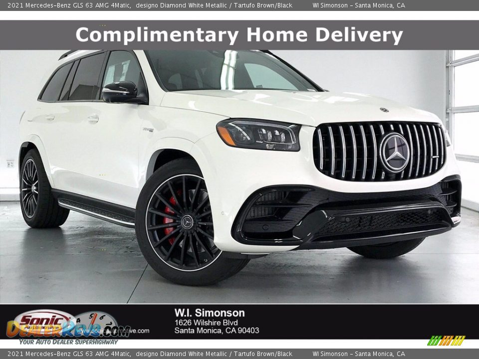 2021 Mercedes-Benz GLS 63 AMG 4Matic designo Diamond White Metallic / Tartufo Brown/Black Photo #1