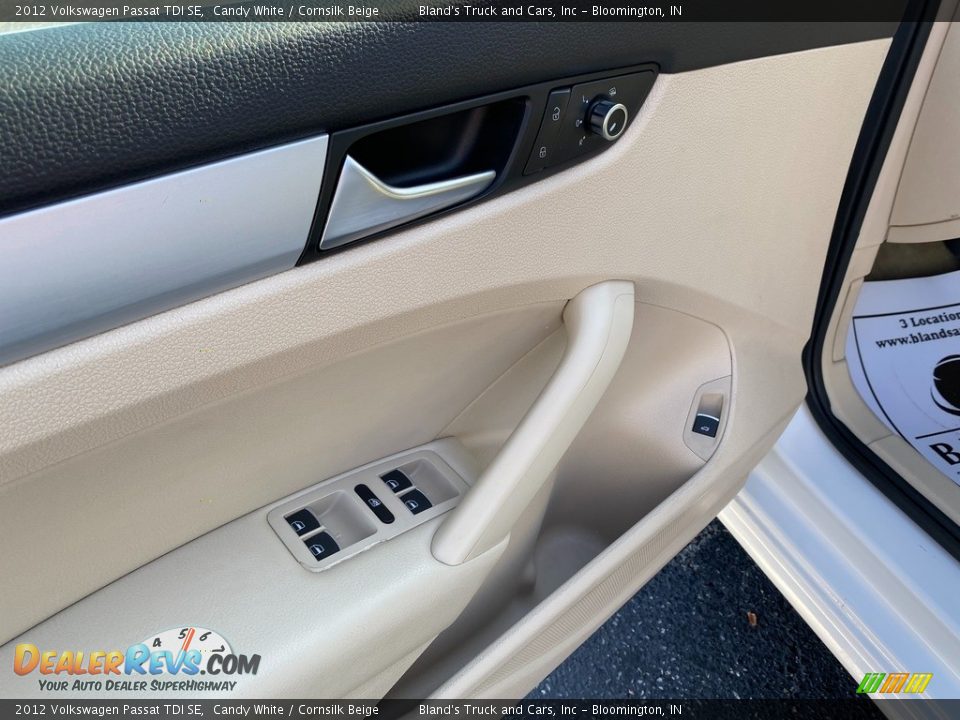 2012 Volkswagen Passat TDI SE Candy White / Cornsilk Beige Photo #12