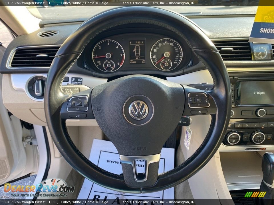 2012 Volkswagen Passat TDI SE Candy White / Cornsilk Beige Photo #16