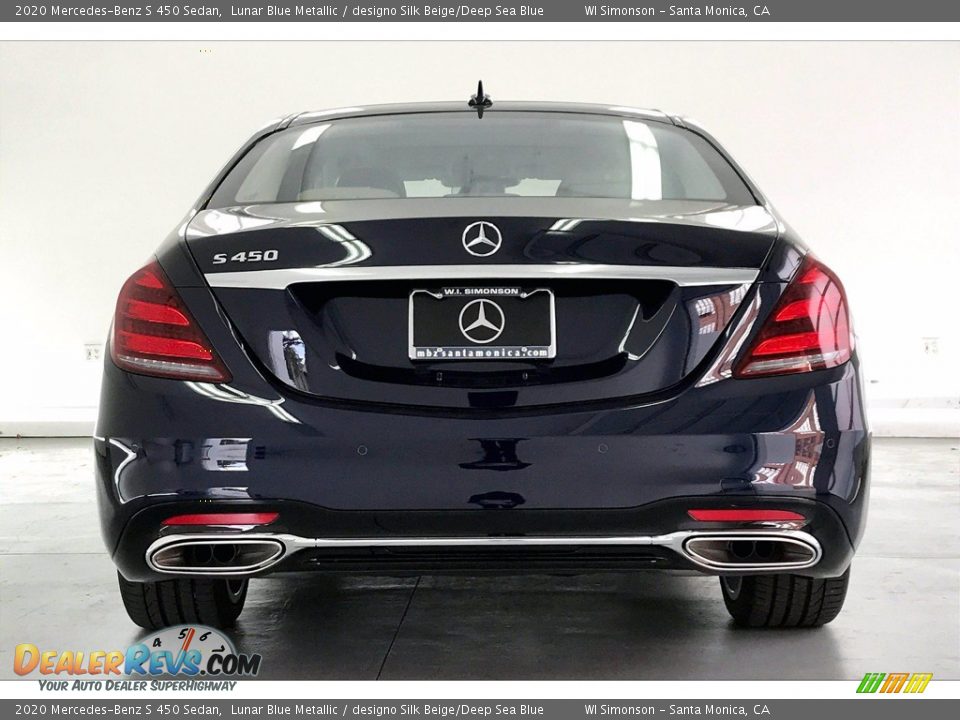 2020 Mercedes-Benz S 450 Sedan Lunar Blue Metallic / designo Silk Beige/Deep Sea Blue Photo #3