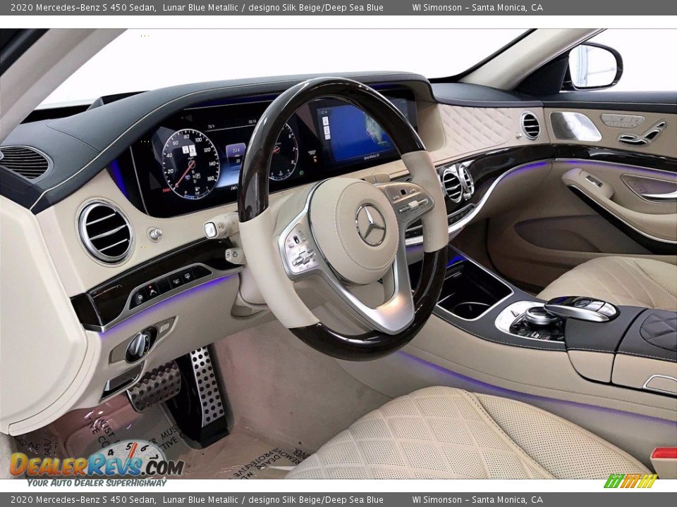 designo Silk Beige/Deep Sea Blue Interior - 2020 Mercedes-Benz S 450 Sedan Photo #4