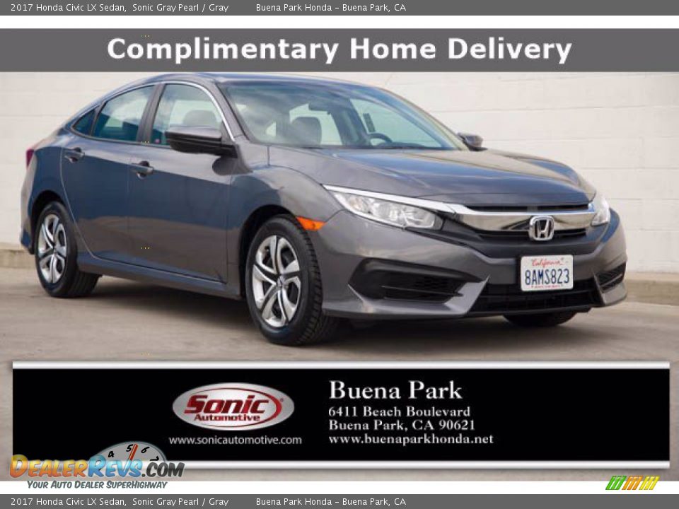 2017 Honda Civic LX Sedan Sonic Gray Pearl / Gray Photo #1