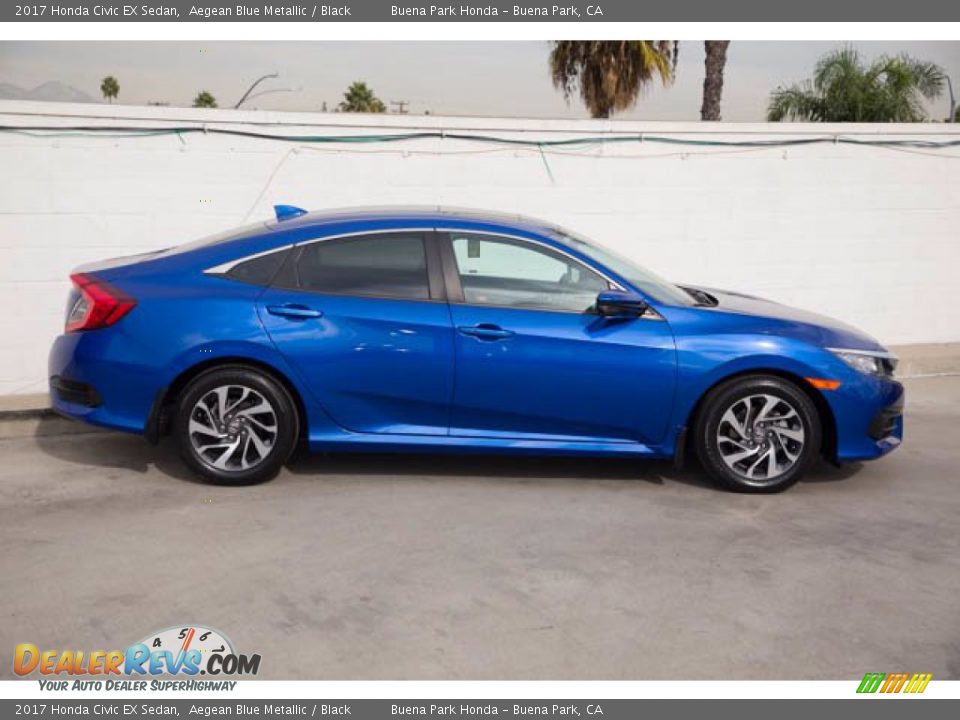 2017 Honda Civic EX Sedan Aegean Blue Metallic / Black Photo #14