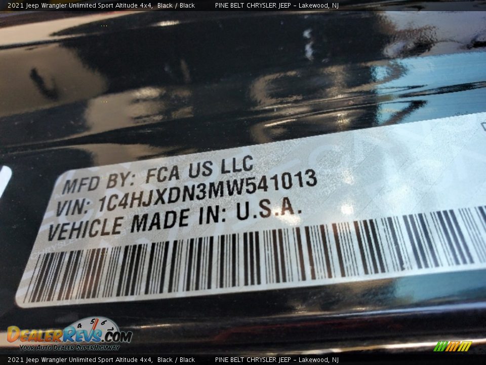 2021 Jeep Wrangler Unlimited Sport Altitude 4x4 Black / Black Photo #13
