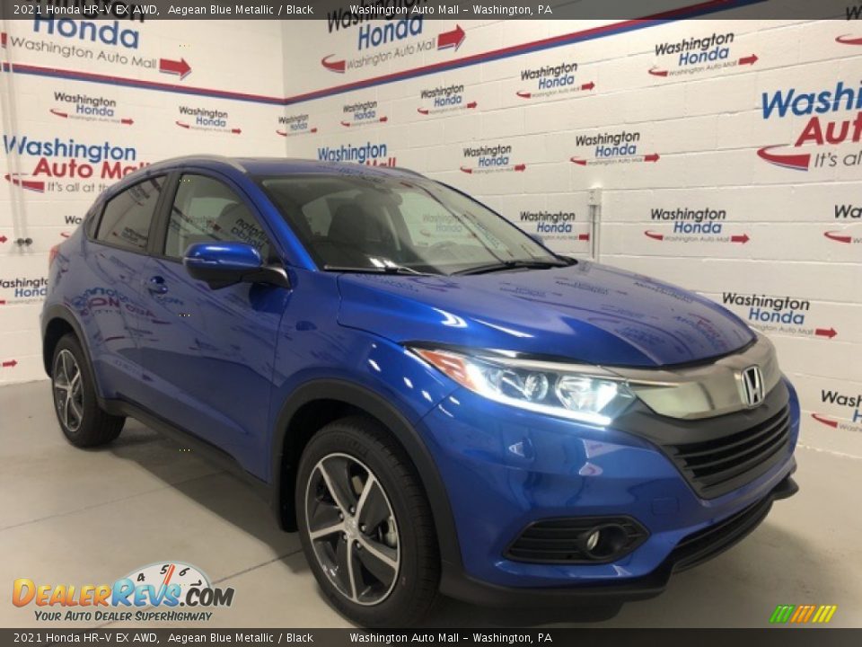 2021 Honda HR-V EX AWD Aegean Blue Metallic / Black Photo #2