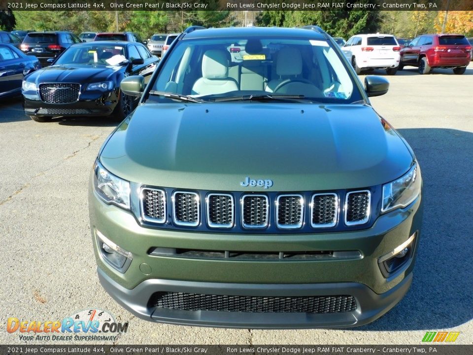 2021 Jeep Compass Latitude 4x4 Olive Green Pearl / Black/Ski Gray Photo #2