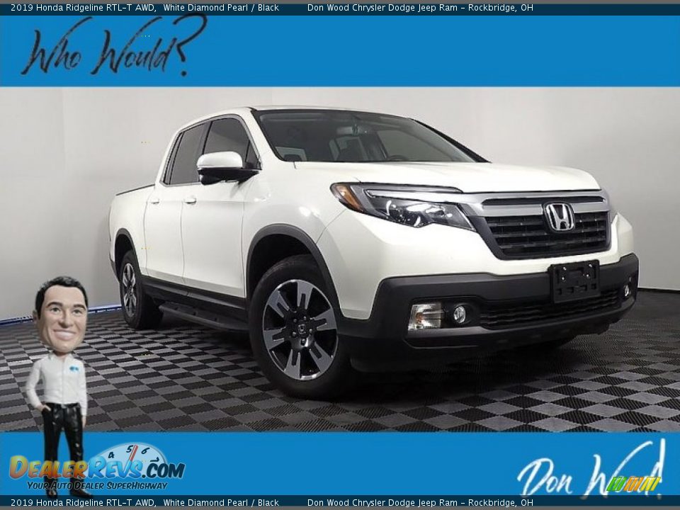 2019 Honda Ridgeline RTL-T AWD White Diamond Pearl / Black Photo #1