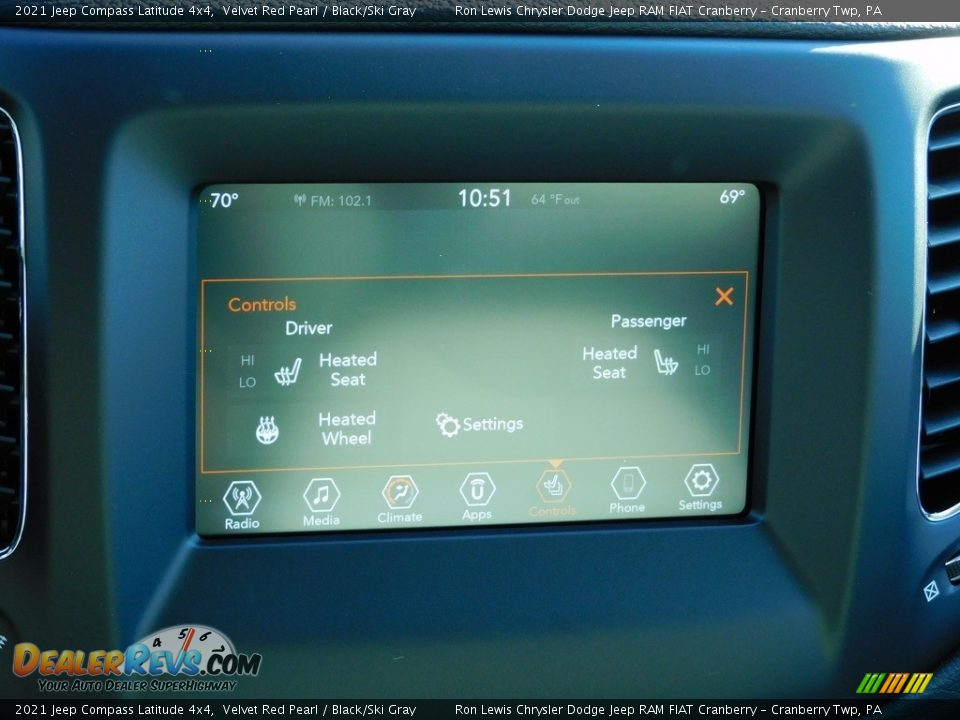 2021 Jeep Compass Latitude 4x4 Velvet Red Pearl / Black/Ski Gray Photo #16