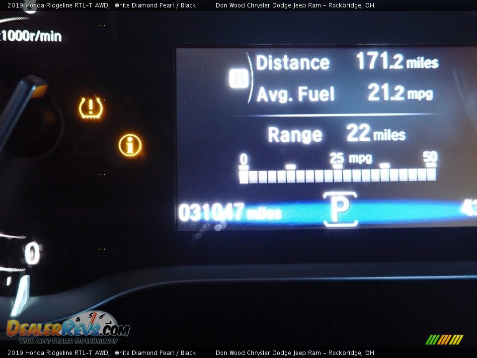 2019 Honda Ridgeline RTL-T AWD White Diamond Pearl / Black Photo #24