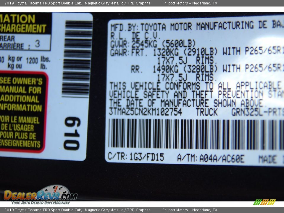 2019 Toyota Tacoma TRD Sport Double Cab Magnetic Gray Metallic / TRD Graphite Photo #29