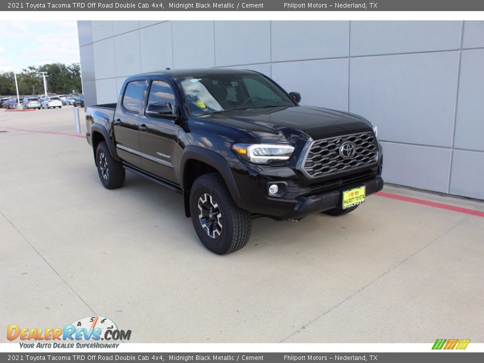 2021 Toyota Tacoma TRD Off Road Double Cab 4x4 Midnight Black Metallic / Cement Photo #2