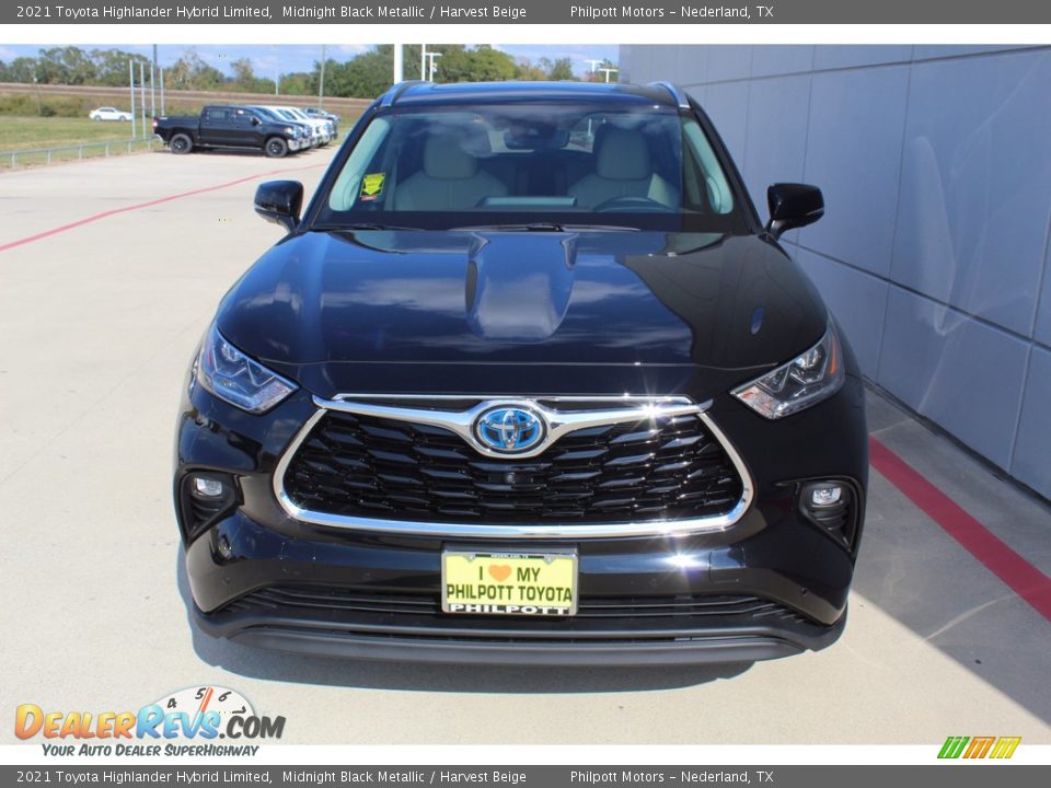 2021 Toyota Highlander Hybrid Limited Midnight Black Metallic / Harvest Beige Photo #3