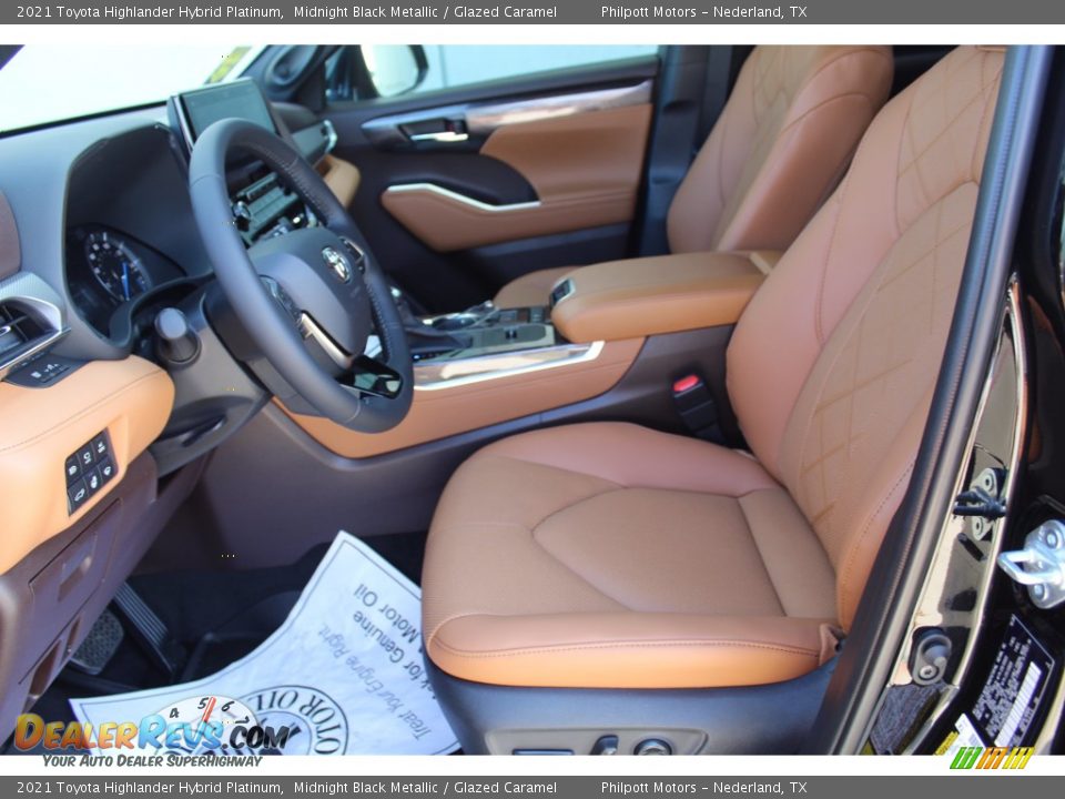 Glazed Caramel Interior - 2021 Toyota Highlander Hybrid Platinum Photo #10