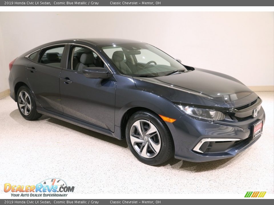 2019 Honda Civic LX Sedan Cosmic Blue Metallic / Gray Photo #1