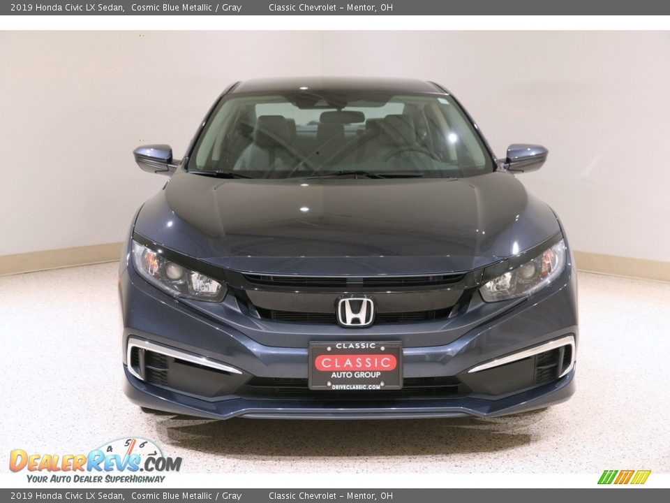 2019 Honda Civic LX Sedan Cosmic Blue Metallic / Gray Photo #2