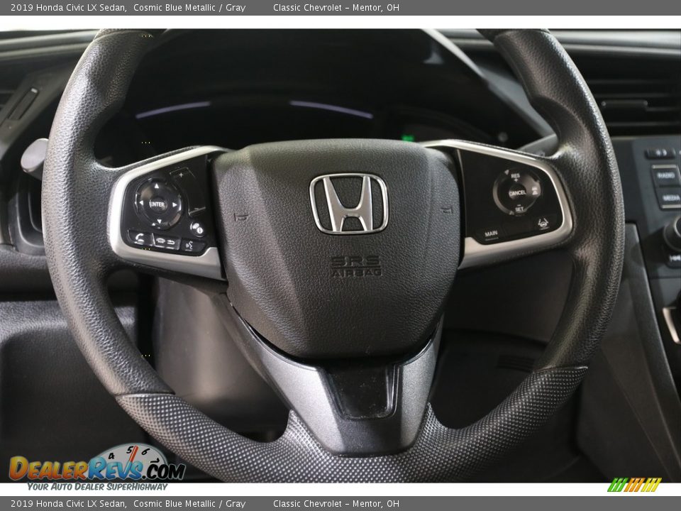 2019 Honda Civic LX Sedan Cosmic Blue Metallic / Gray Photo #7