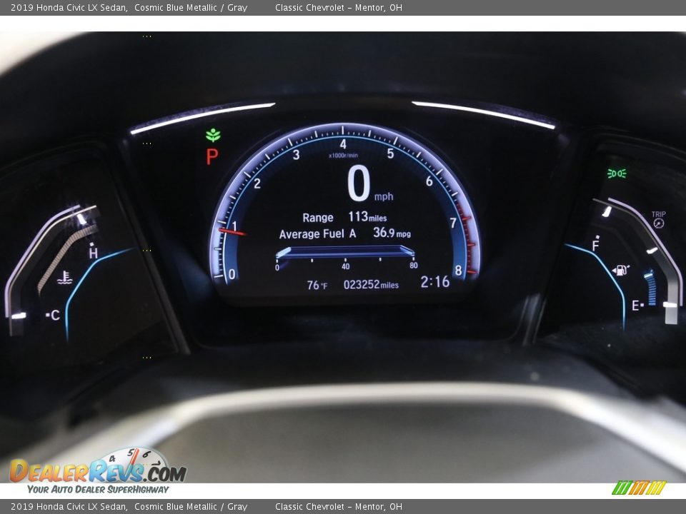 2019 Honda Civic LX Sedan Cosmic Blue Metallic / Gray Photo #8