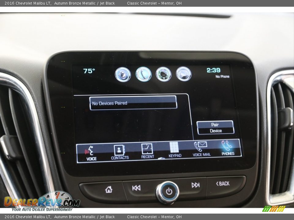 2016 Chevrolet Malibu LT Autumn Bronze Metallic / Jet Black Photo #11