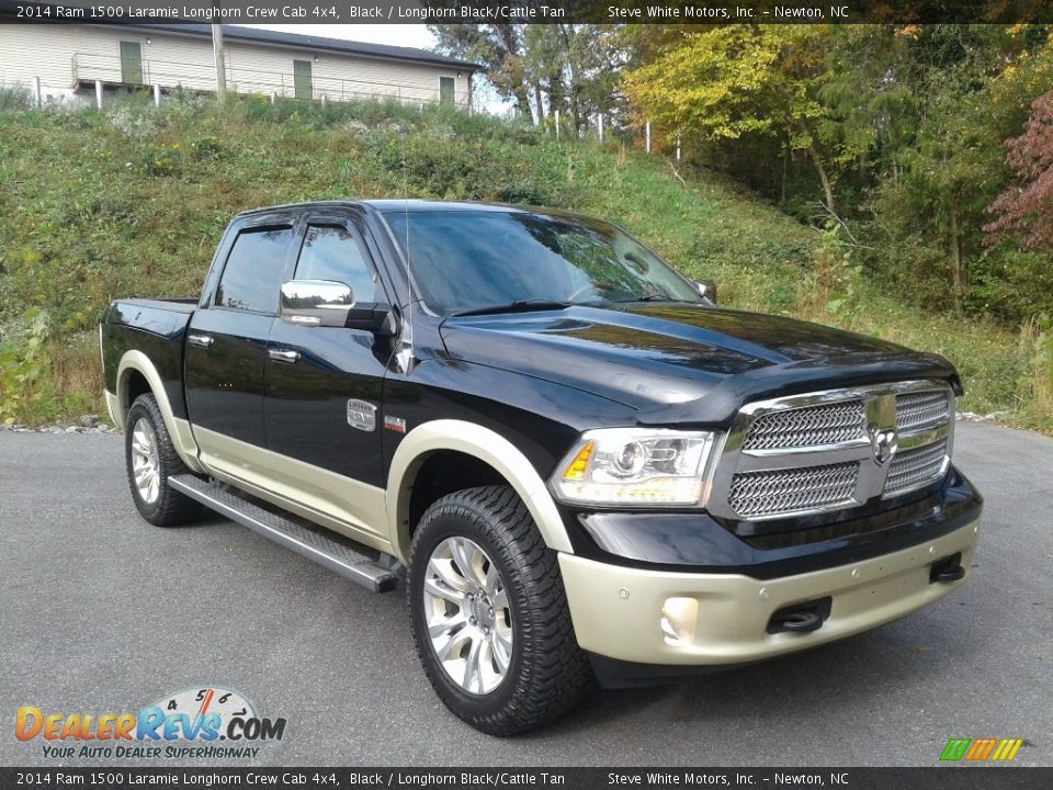 2014 Ram 1500 Laramie Longhorn Crew Cab 4x4 Black / Longhorn Black/Cattle Tan Photo #4