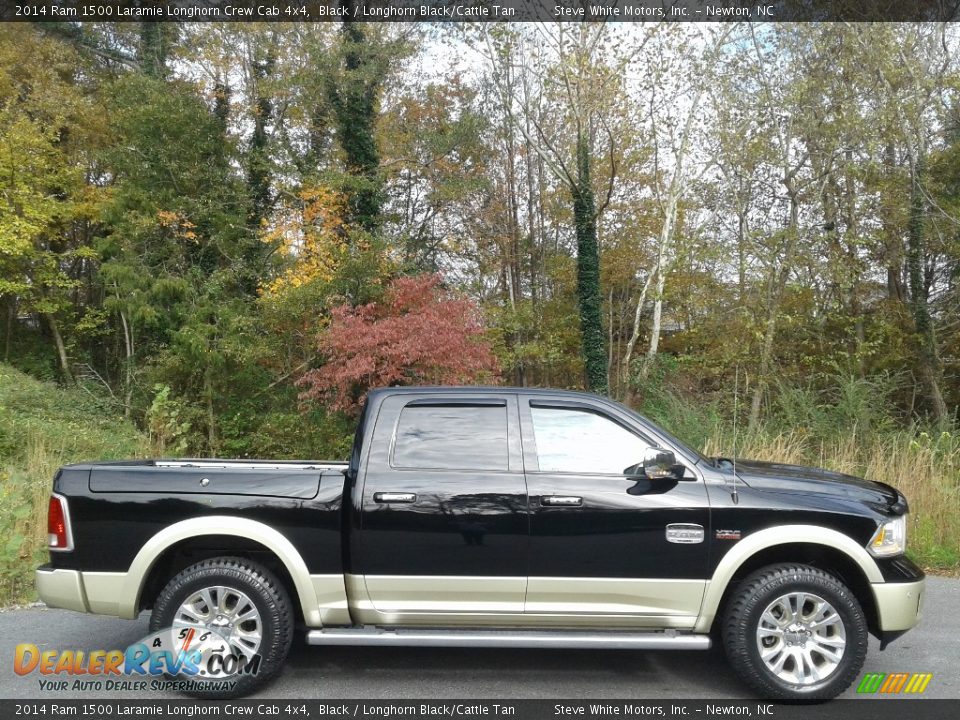 2014 Ram 1500 Laramie Longhorn Crew Cab 4x4 Black / Longhorn Black/Cattle Tan Photo #5