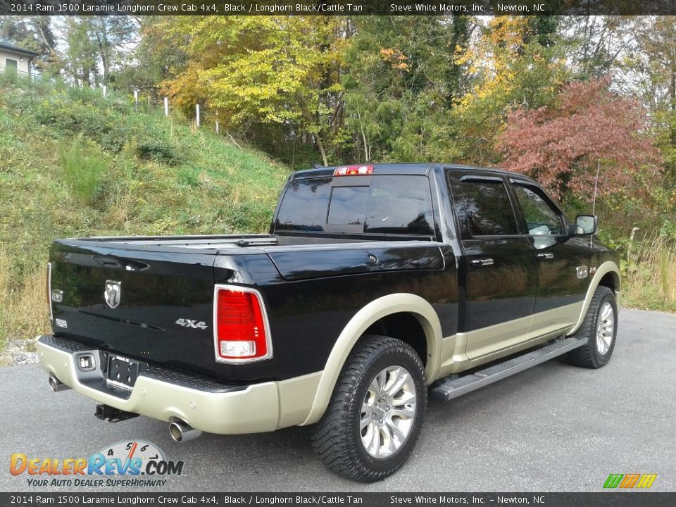 2014 Ram 1500 Laramie Longhorn Crew Cab 4x4 Black / Longhorn Black/Cattle Tan Photo #6