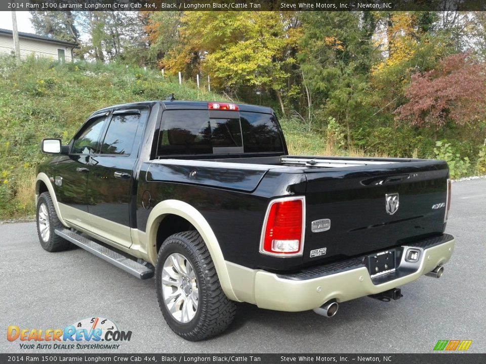 2014 Ram 1500 Laramie Longhorn Crew Cab 4x4 Black / Longhorn Black/Cattle Tan Photo #10