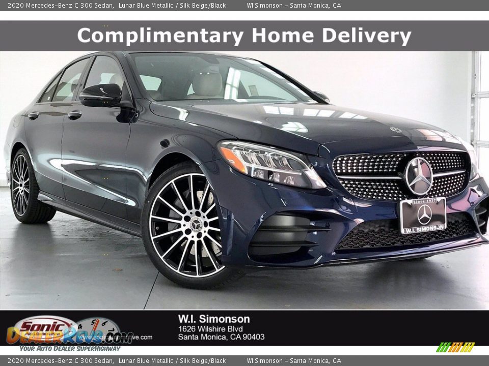 2020 Mercedes-Benz C 300 Sedan Lunar Blue Metallic / Silk Beige/Black Photo #1