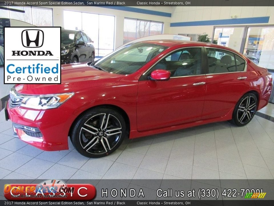 2017 Honda Accord Sport Special Edition Sedan San Marino Red / Black Photo #1