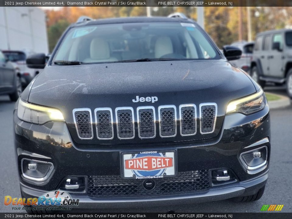 2021 Jeep Cherokee Limited 4x4 Diamond Black Crystal Pearl / Ski Gray/Black Photo #3