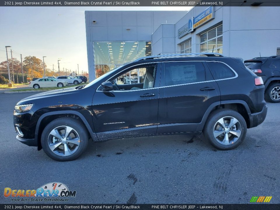 2021 Jeep Cherokee Limited 4x4 Diamond Black Crystal Pearl / Ski Gray/Black Photo #4