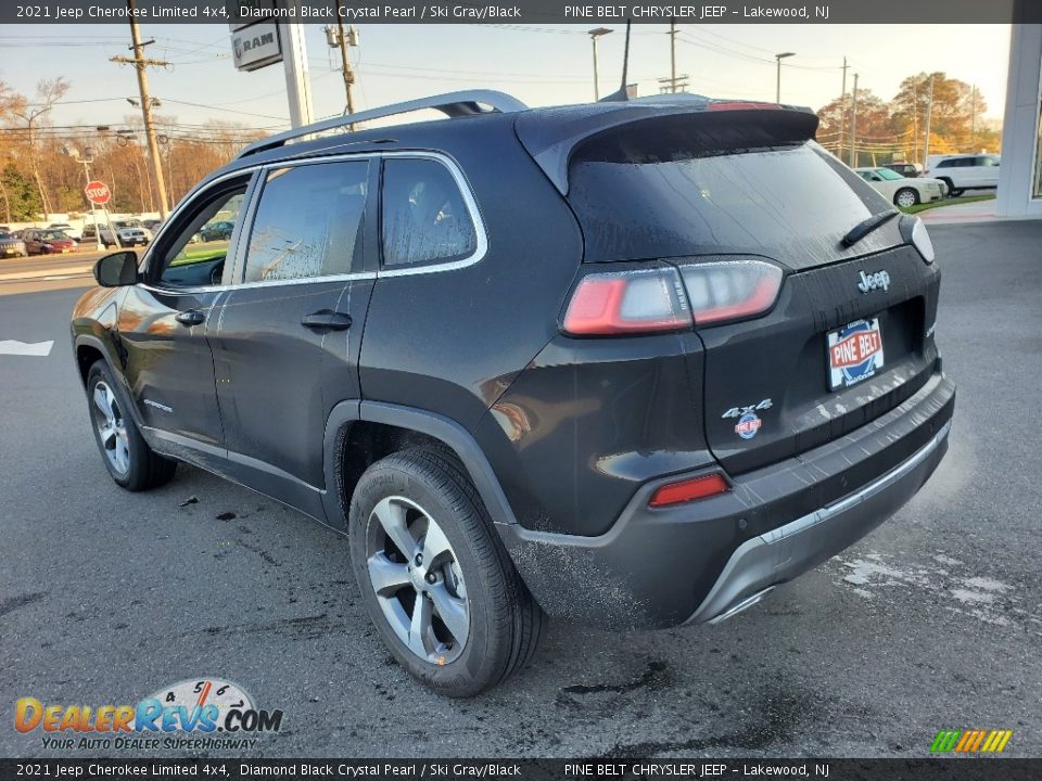 2021 Jeep Cherokee Limited 4x4 Diamond Black Crystal Pearl / Ski Gray/Black Photo #6