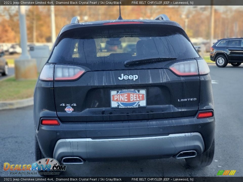 2021 Jeep Cherokee Limited 4x4 Diamond Black Crystal Pearl / Ski Gray/Black Photo #7